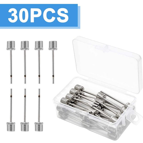 30 pcs Ball Pump Needle with Storage Box Air Inflation Needle for Foot