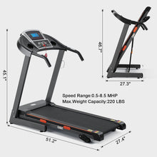 Load image into Gallery viewer, Electric Treadmill Folding Treadmill Machine with  3 Levels of Manual