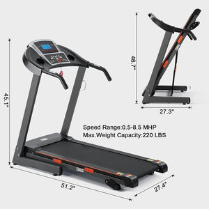 Electric Treadmill Folding Treadmill Machine with  3 Levels of Manual