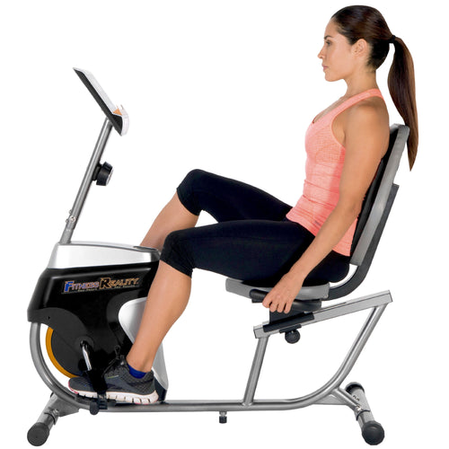 FITNESS REALITY R4000 Magnetic Tension Recumbent Bike with Workout Goa