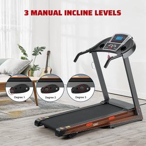 Electric Treadmill Folding Treadmill Machine with  3 Levels of Manual