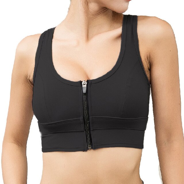 Women Zipper Sports Bra