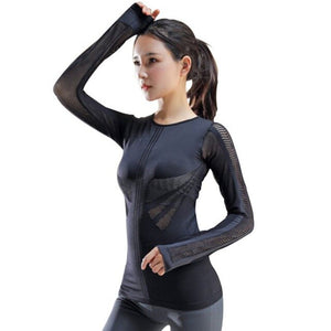 Long Sleeve Breathable Quick Drying Fitness T-shirt