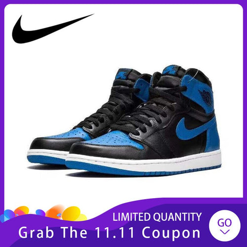 Authentic Original Nike Air Jordan 1 OG Retro Royal AJ1 Men's Basketball Shoes Sneakers Comfortable Breathable New 555088-007