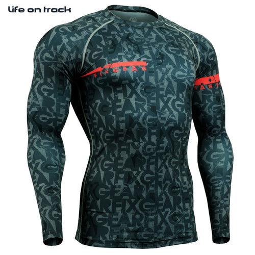 Mens Fitness Skin Compression Long Sleeve T shirt