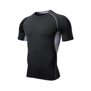 Male Short Sleeve Quick Drying Tight Tee  Fitness Apparel