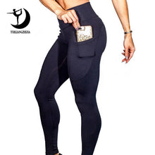 Load image into Gallery viewer, High Waist Fitness leggings with pockets